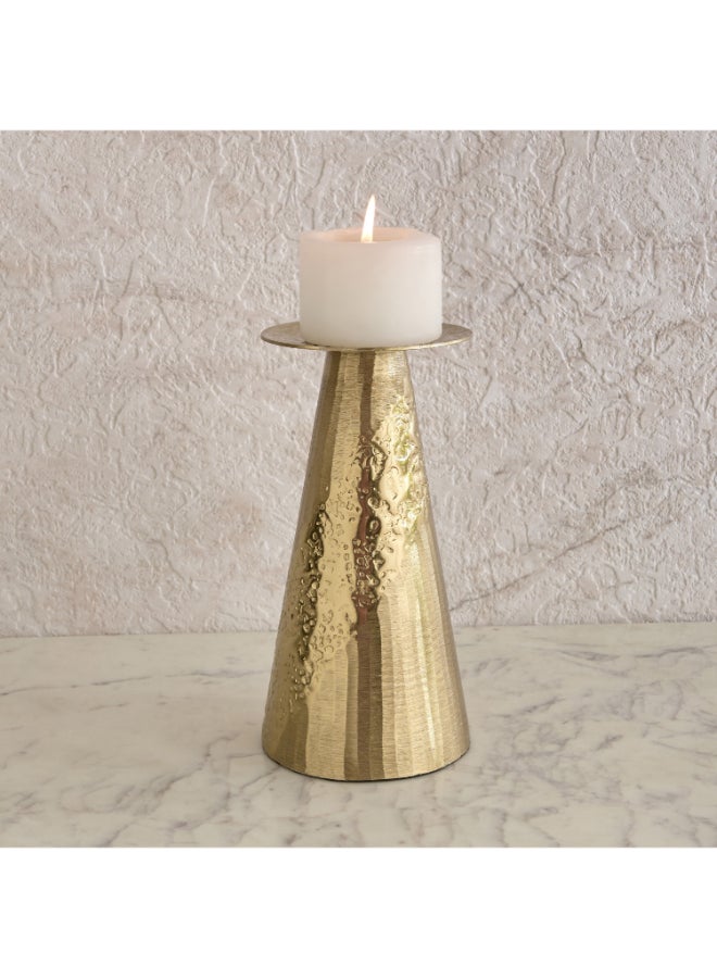 Home Box Textured Gold Aluminium Candleholder for Home Decor - Image 1